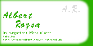 albert rozsa business card