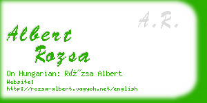 albert rozsa business card